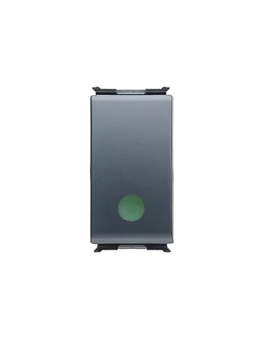 Pulsador unipolar Gewiss de 10 A con disco verde y engranaje gw30036 playbus